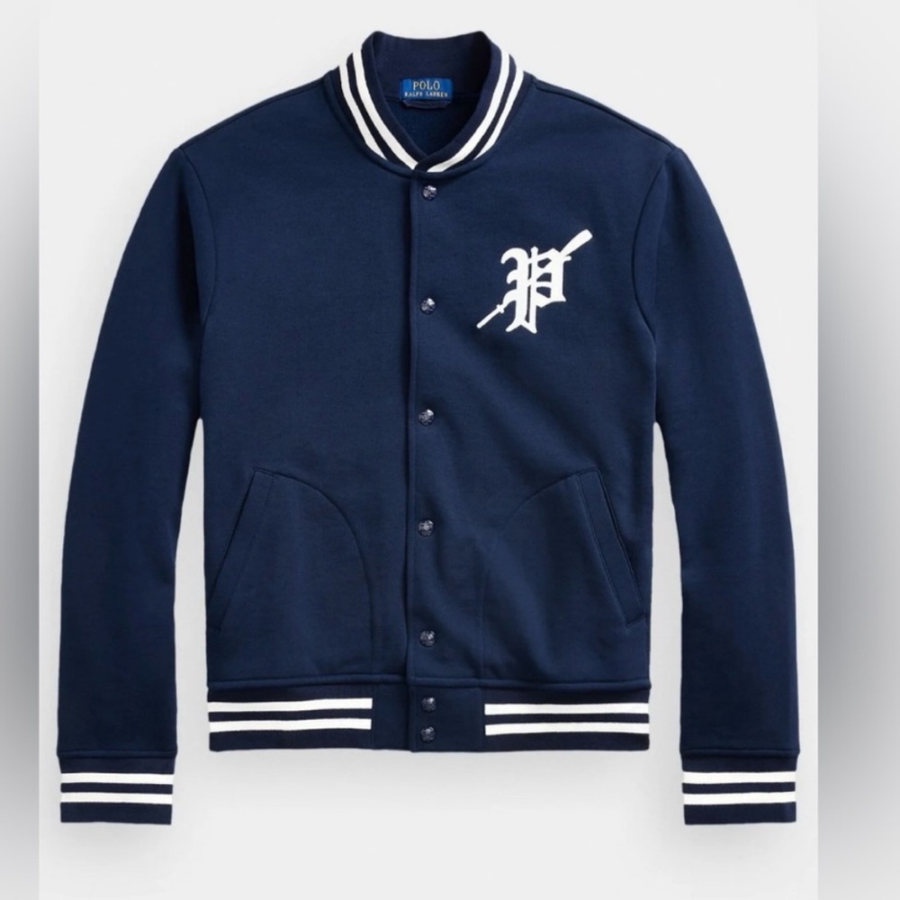 Polo Ralph Lauren Men’s Gothic P Fleece Varsity Letterman Jacket Size Medium NWT